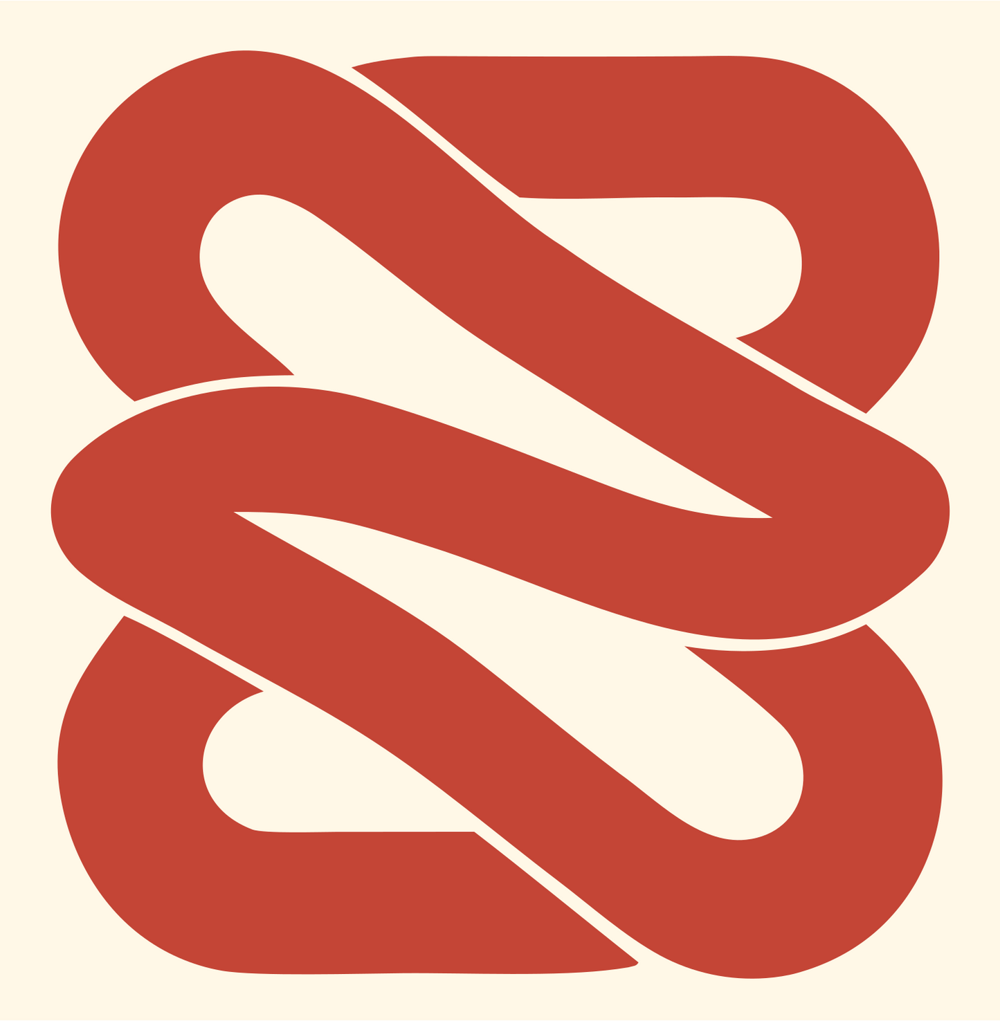 Interlocking S Chain Logo #fff8e7/#c44536