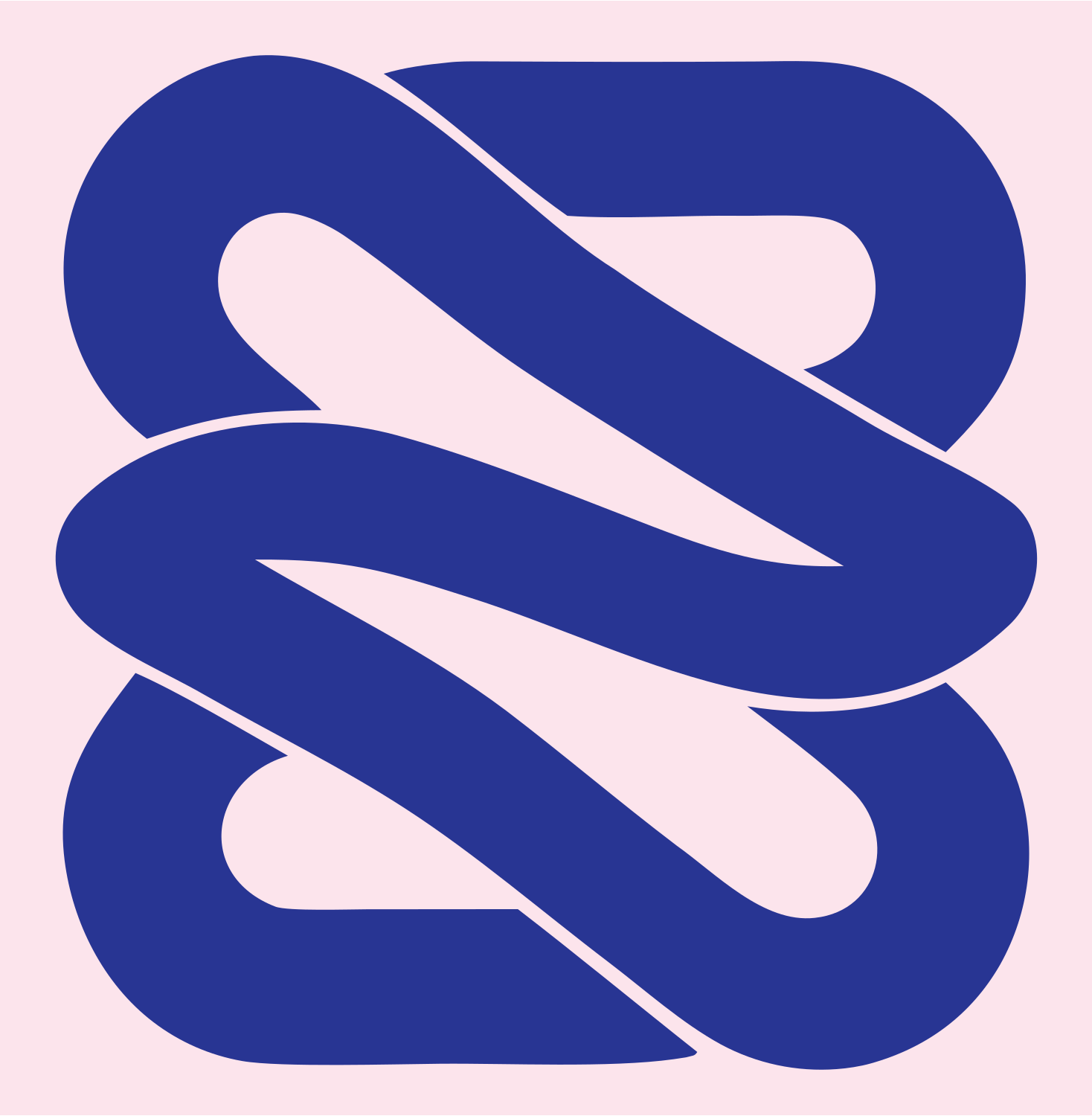 Interlocking S Chain Logo #fce4ec/#283593