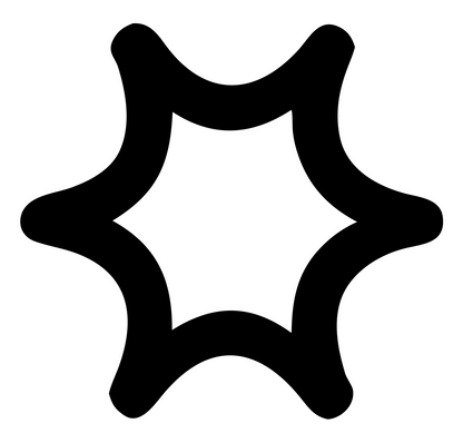 Rounded Star Outline Logo #ffffff/#000000