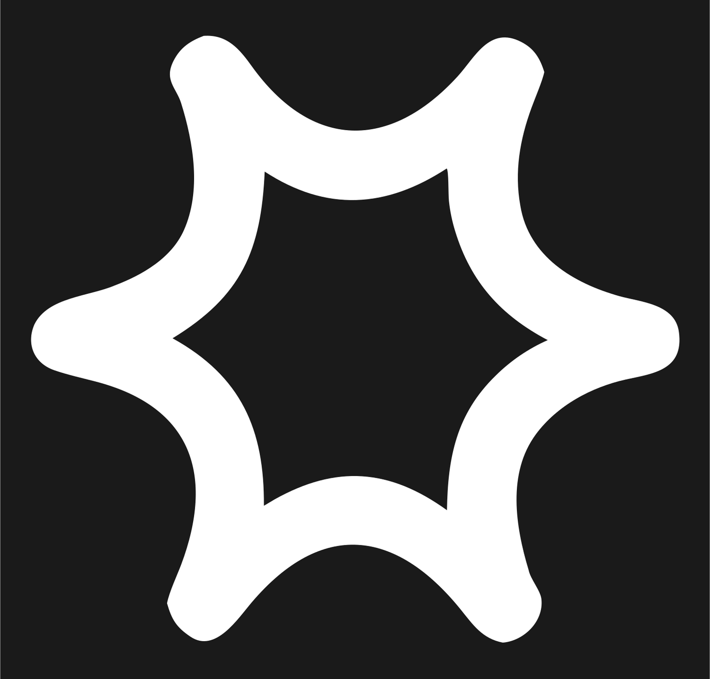 Rounded Star Outline Logo #1a1a1a/#ffffff