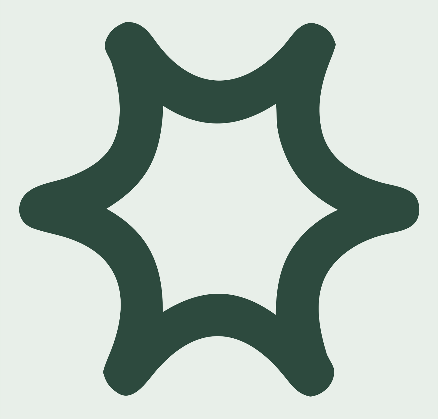 Rounded Star Outline Logo #e8efe9/#2d4a3e