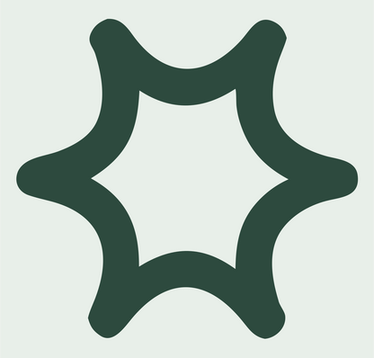 Rounded Star Outline Logo #e8efe9/#2d4a3e