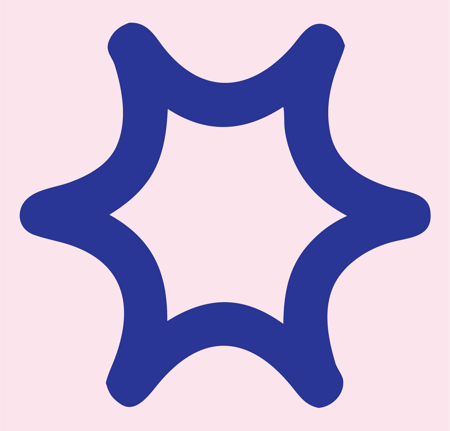 Rounded Star Outline Logo #fce4ec/#283593