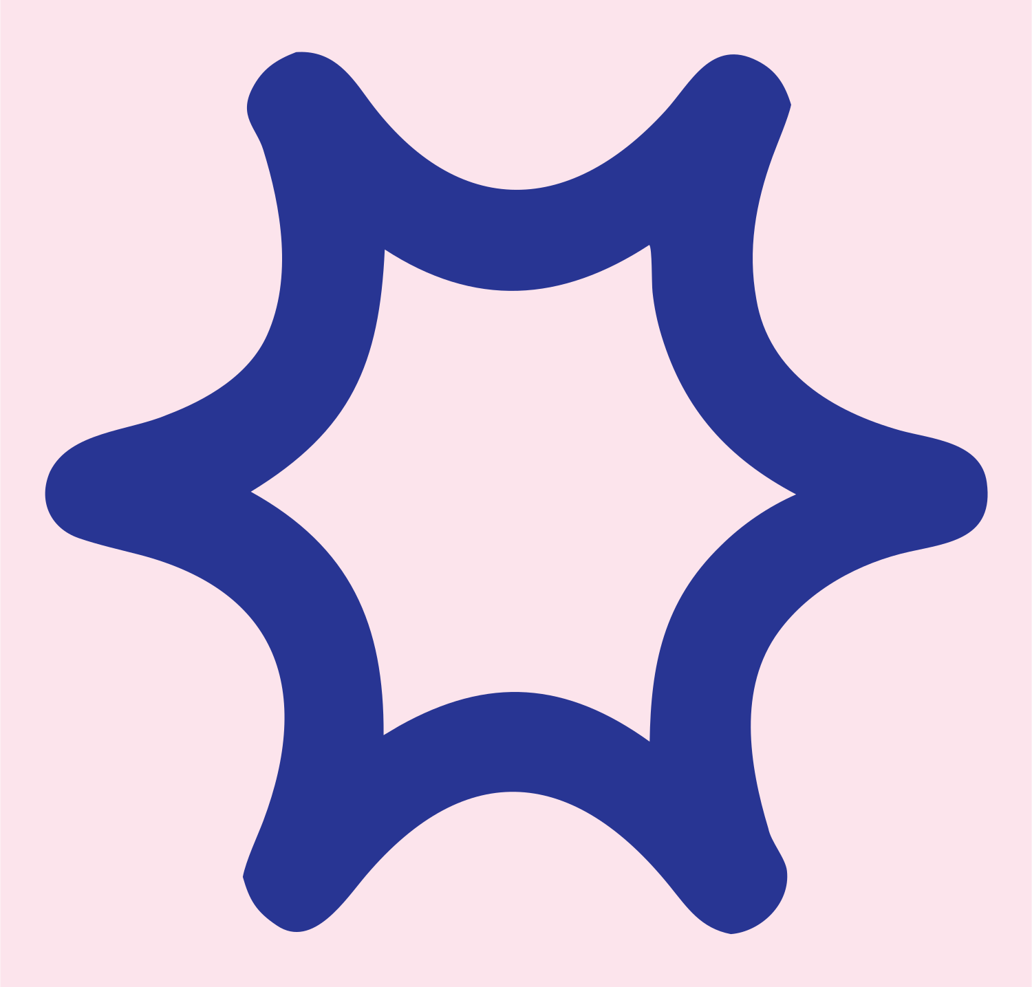 Rounded Star Outline Logo #fce4ec/#283593