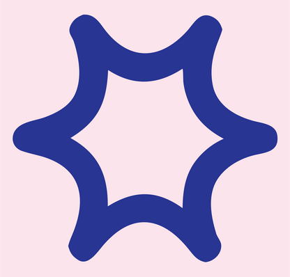 Rounded Star Outline Logo #fce4ec/#283593
