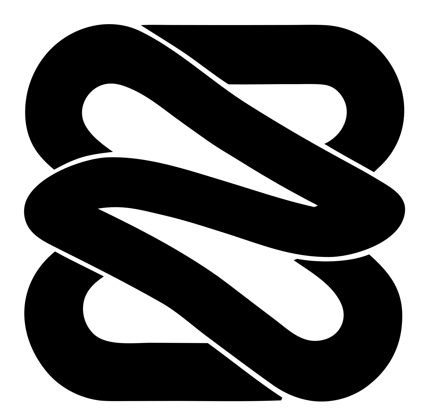 Stacked S Curves Logo #ffffff/#000000