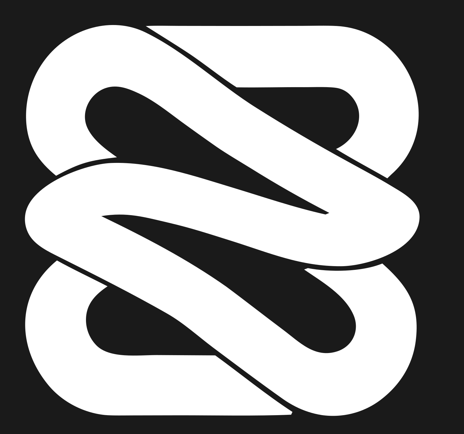 Stacked S Curves Logo #1a1a1a/#ffffff