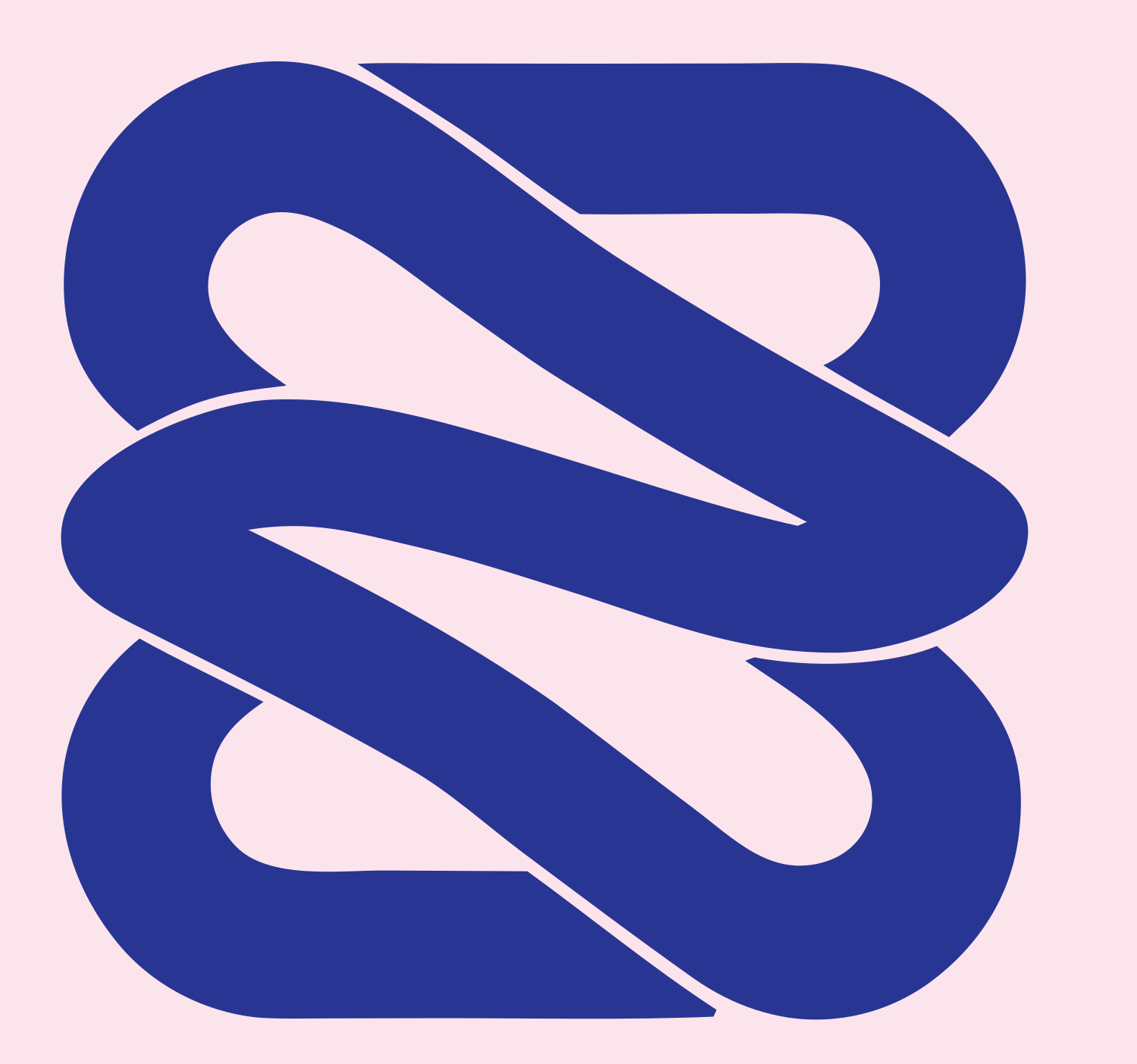 Stacked S Curves Logo #fce4ec/#283593