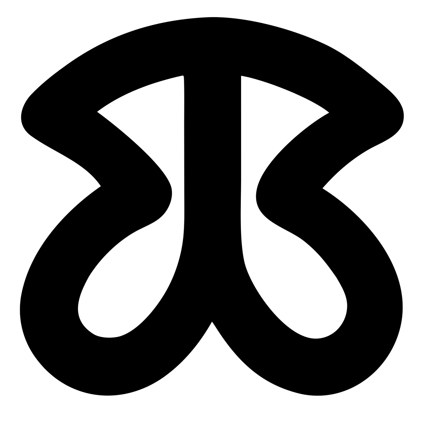 Mirrored Swirl Figure Logo #ffffff/#000000
