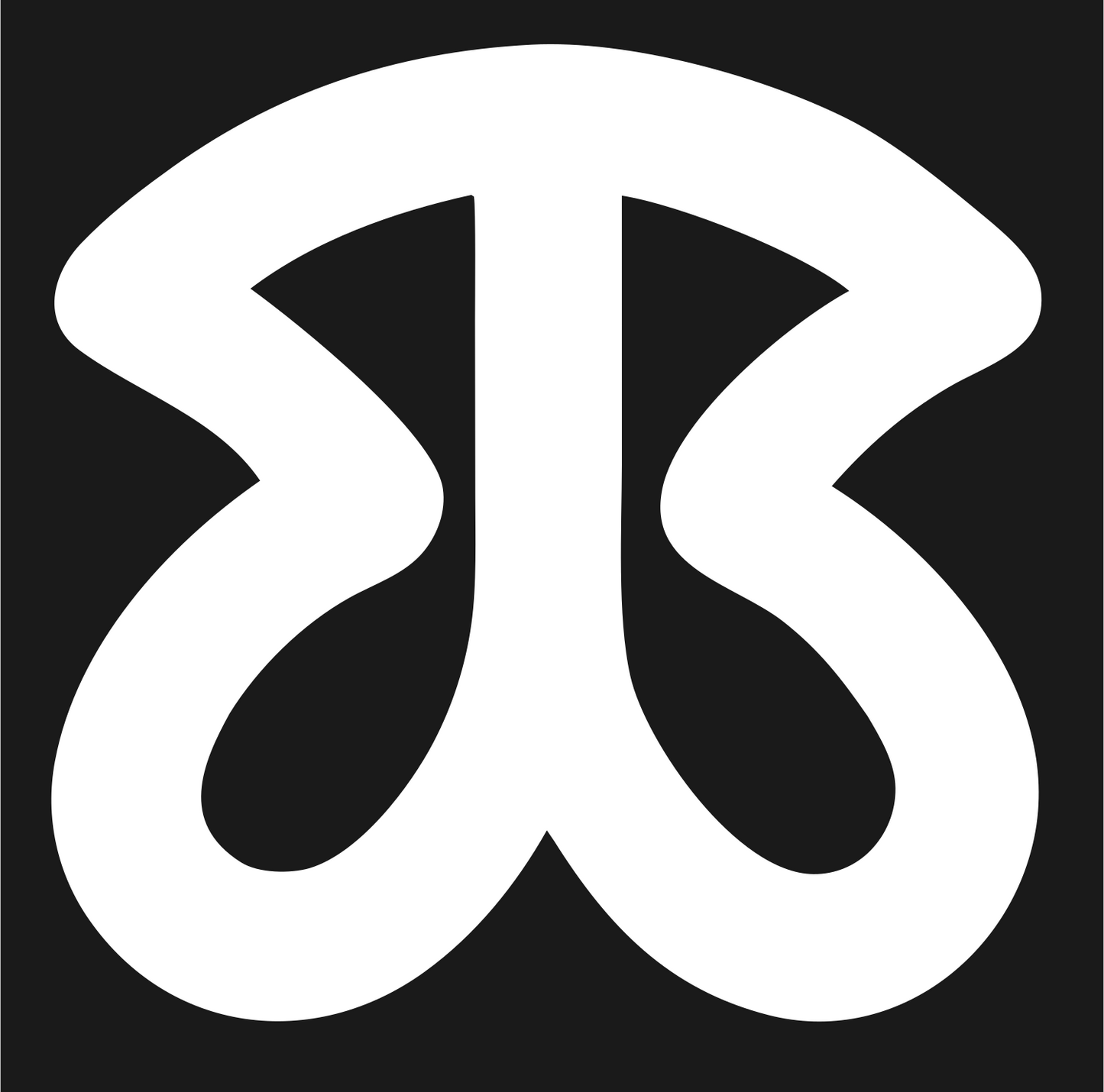 Mirrored Swirl Figure Logo #1a1a1a/#ffffff