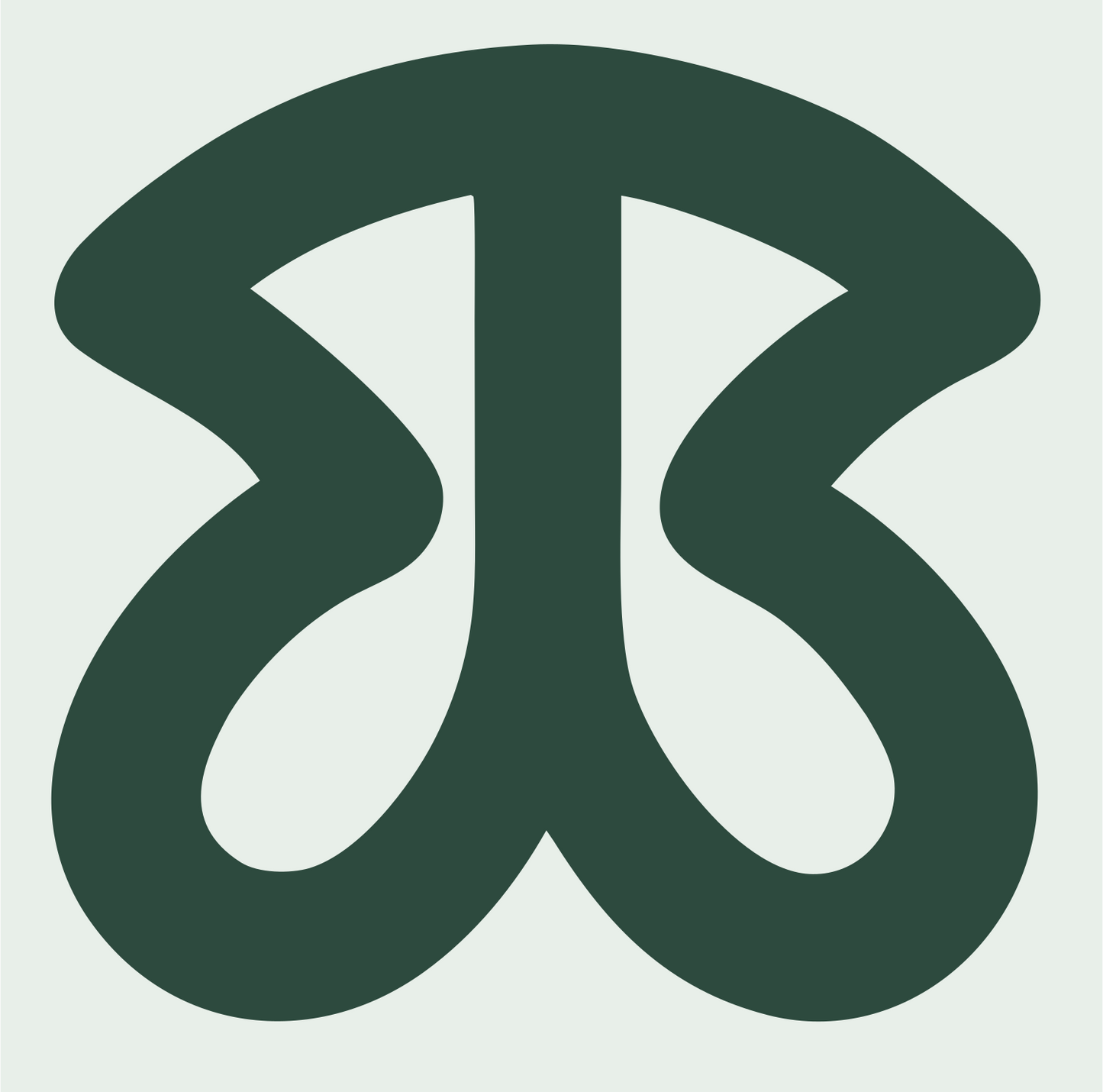 Mirrored Swirl Figure Logo #e8efe9/#2d4a3e