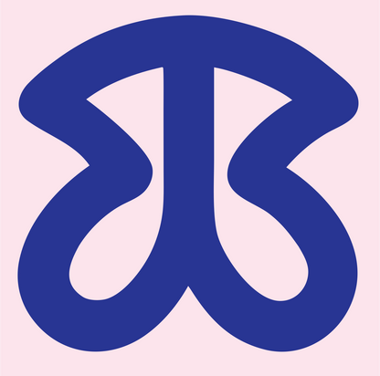 Mirrored Swirl Figure Logo #fce4ec/#283593