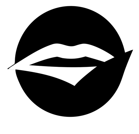 Lips Circle Negative Space Logo