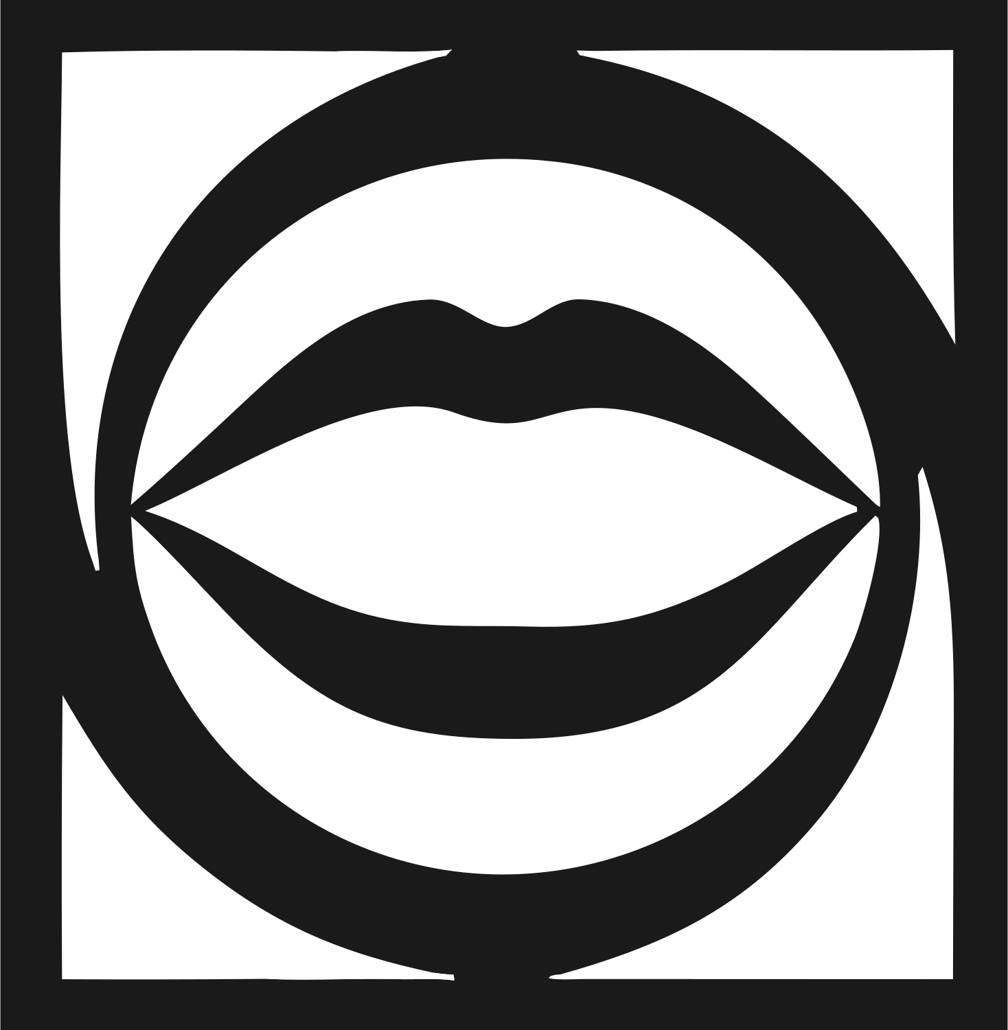 Open Mouth Circle Logo #1a1a1a/#ffffff