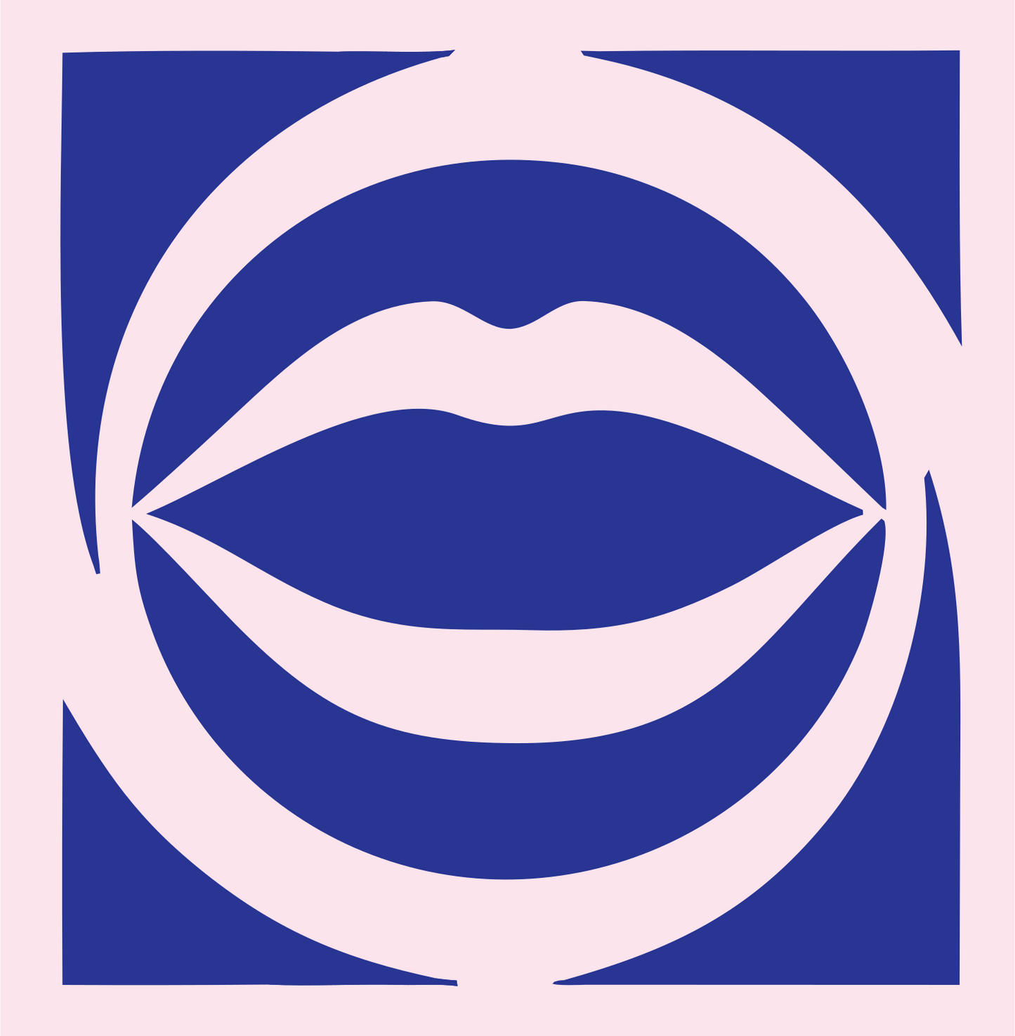 Open Mouth Circle Logo #fce4ec/#283593