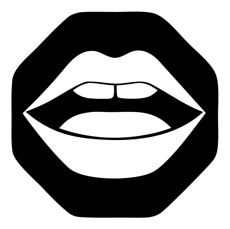 Lips Octagon Negative Space Logo