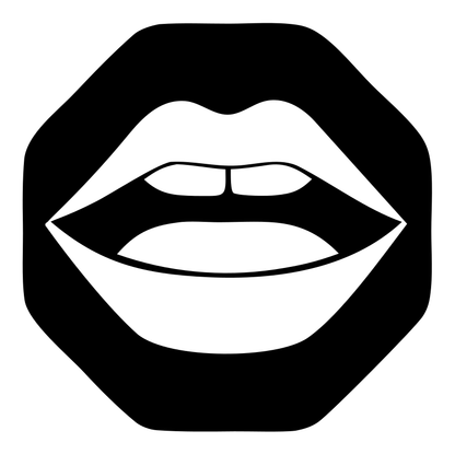 Lips Octagon Negative Space Logo