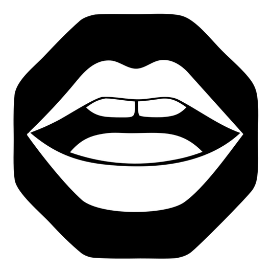 Lips Octagon Negative Space Logo