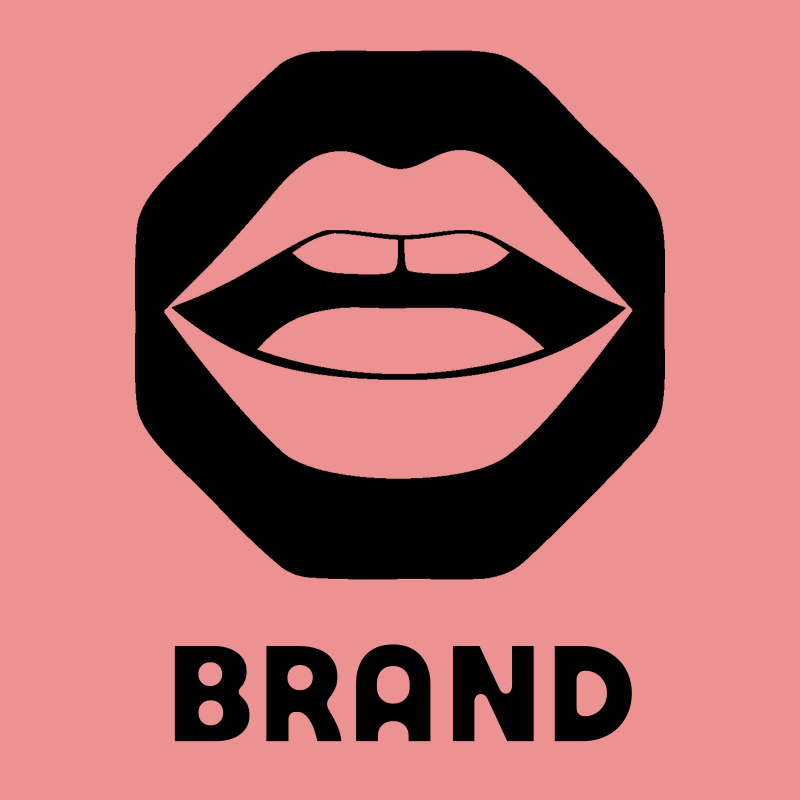 Lips Octagon Negative Space Logo preview
