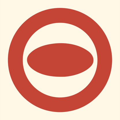 Oval Mouth Ring Logo #fff8e7/#c44536