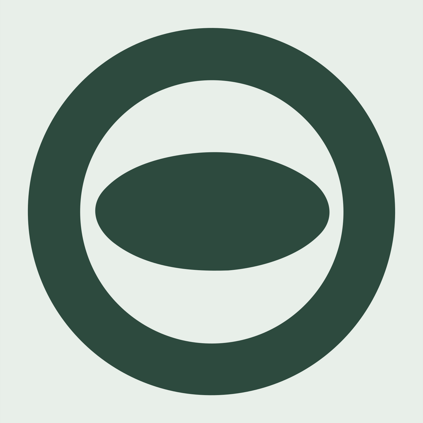 Oval Mouth Ring Logo #e8efe9/#2d4a3e