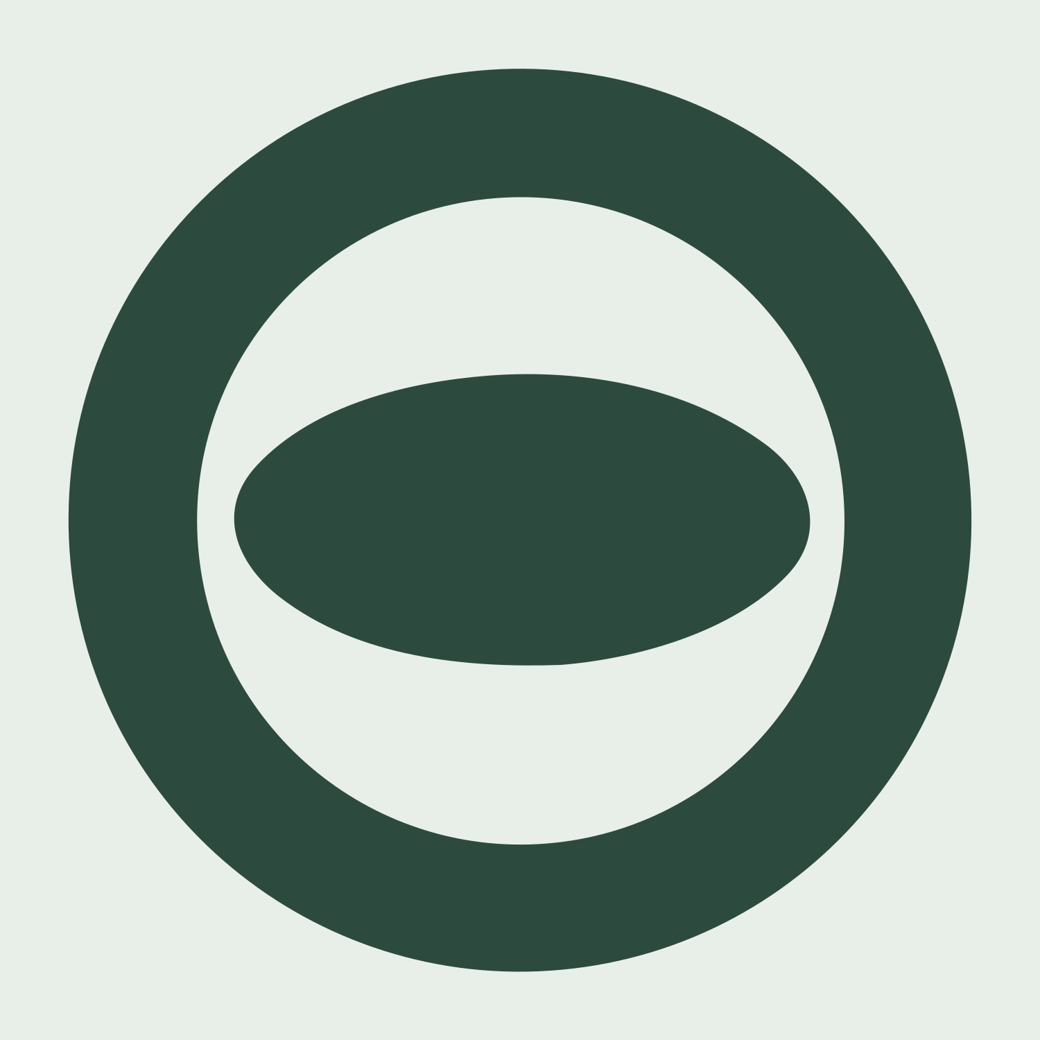 Oval Mouth Ring Logo #e8efe9/#2d4a3e