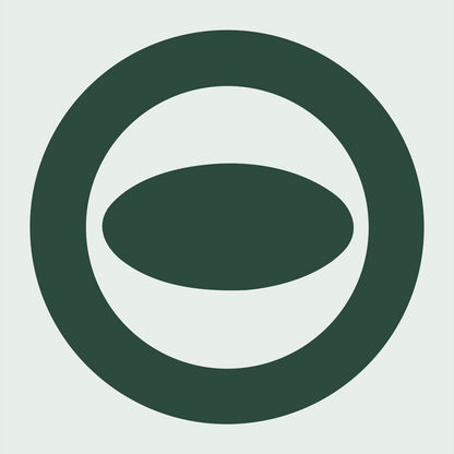 Oval Mouth Ring Logo #e8efe9/#2d4a3e