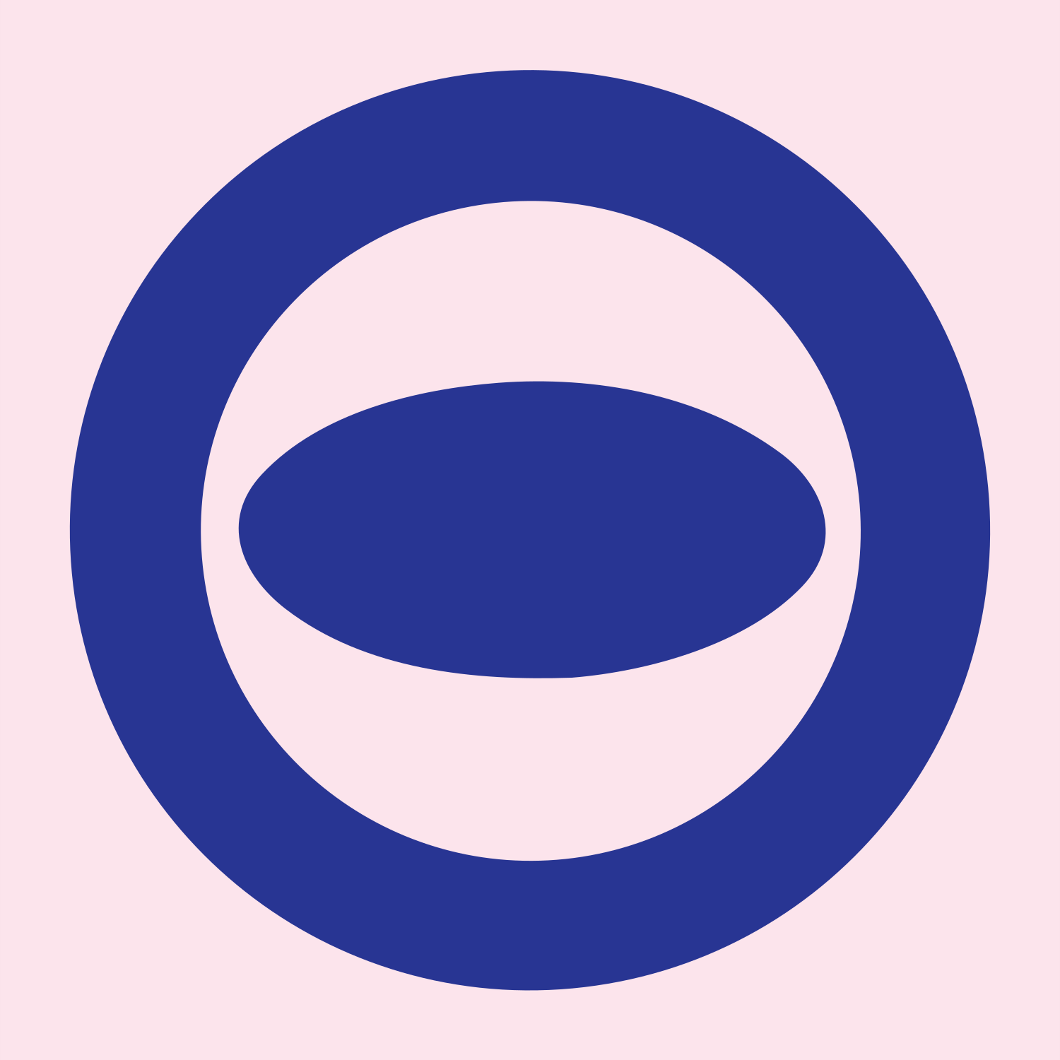 Oval Mouth Ring Logo #fce4ec/#283593