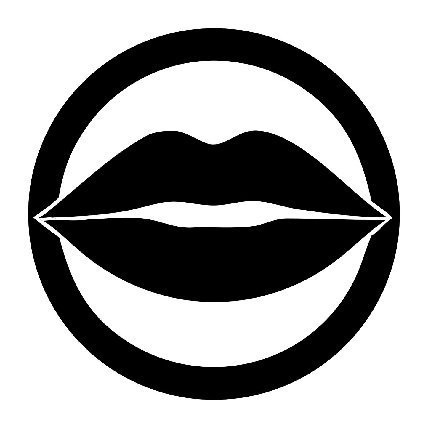 Lips Ring Cutout Logo #ffffff/#000000