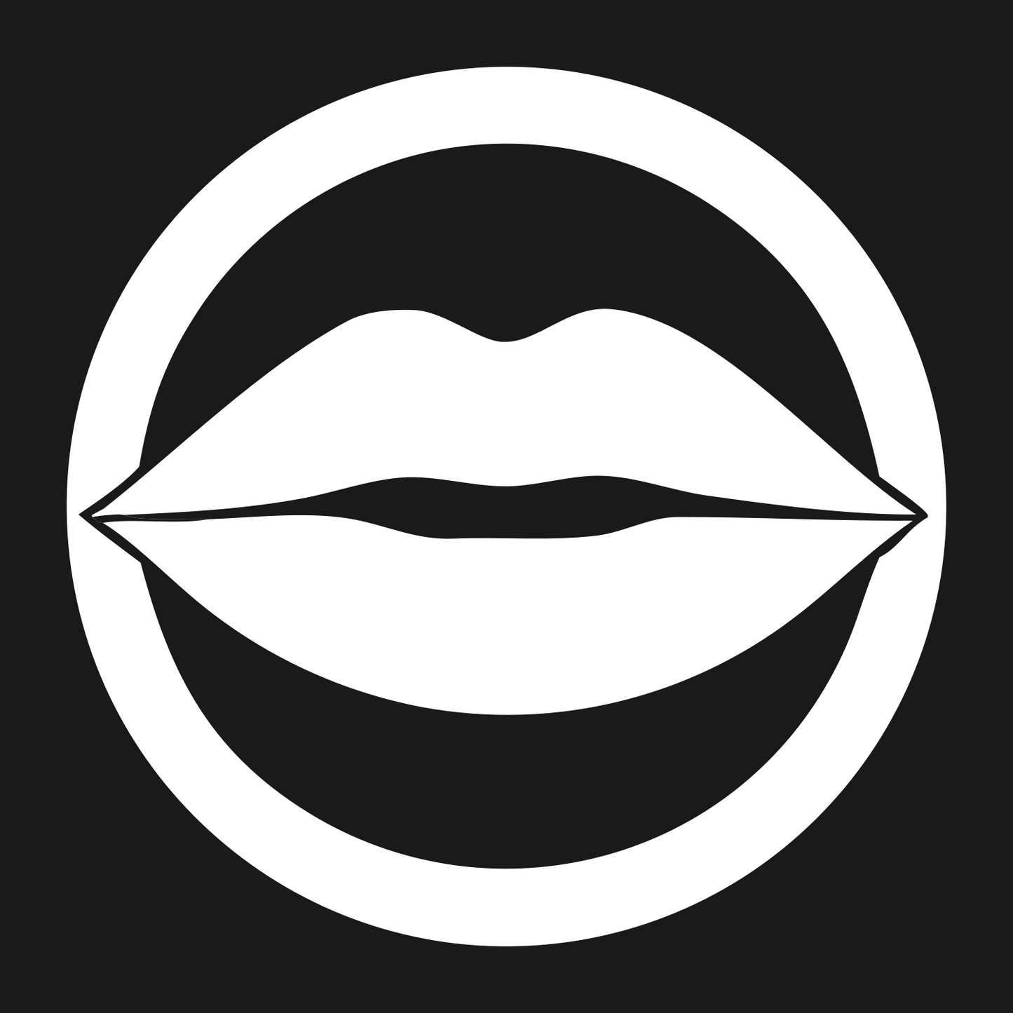 Lips Ring Cutout Logo #1a1a1a/#ffffff