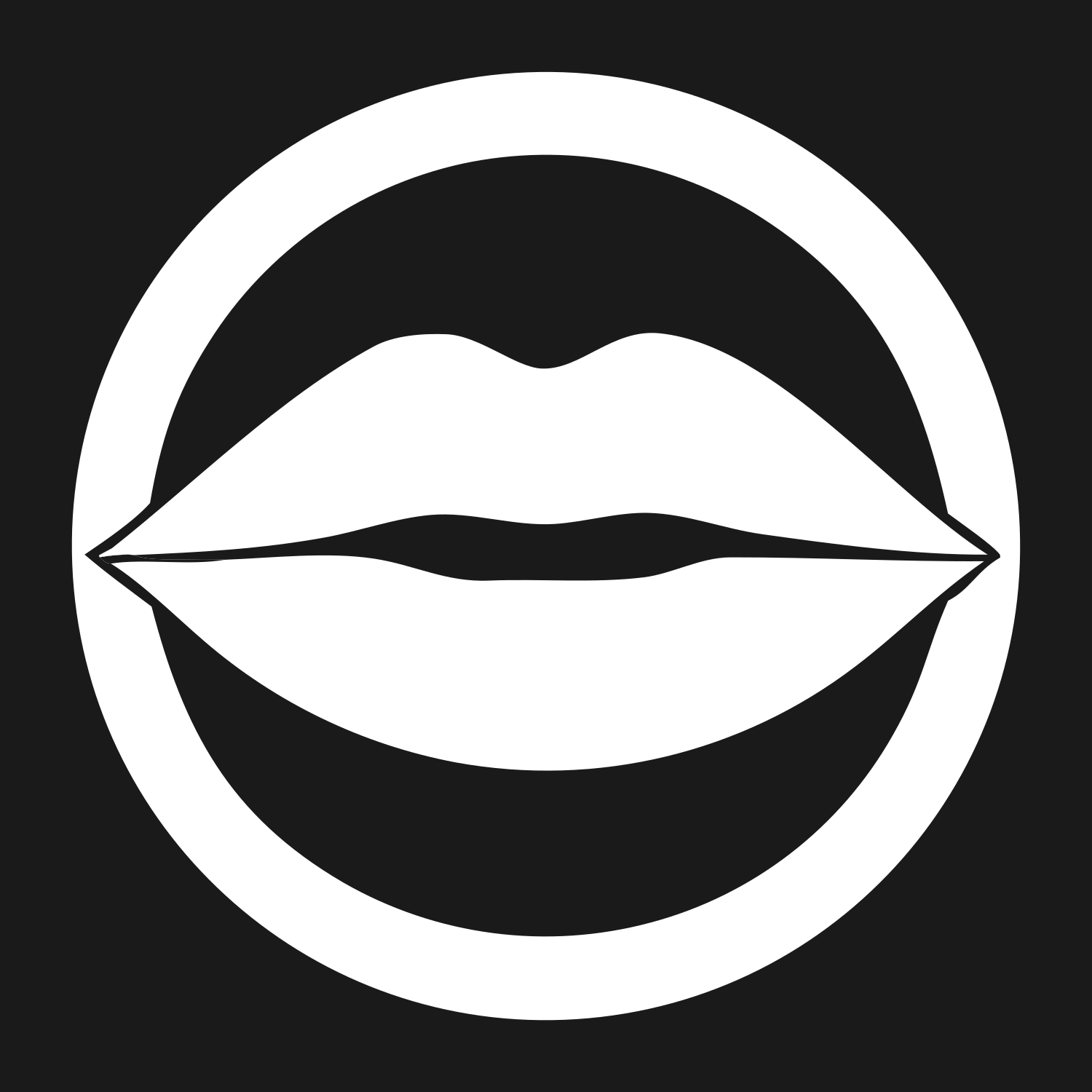 Lips Ring Cutout Logo #1a1a1a/#ffffff