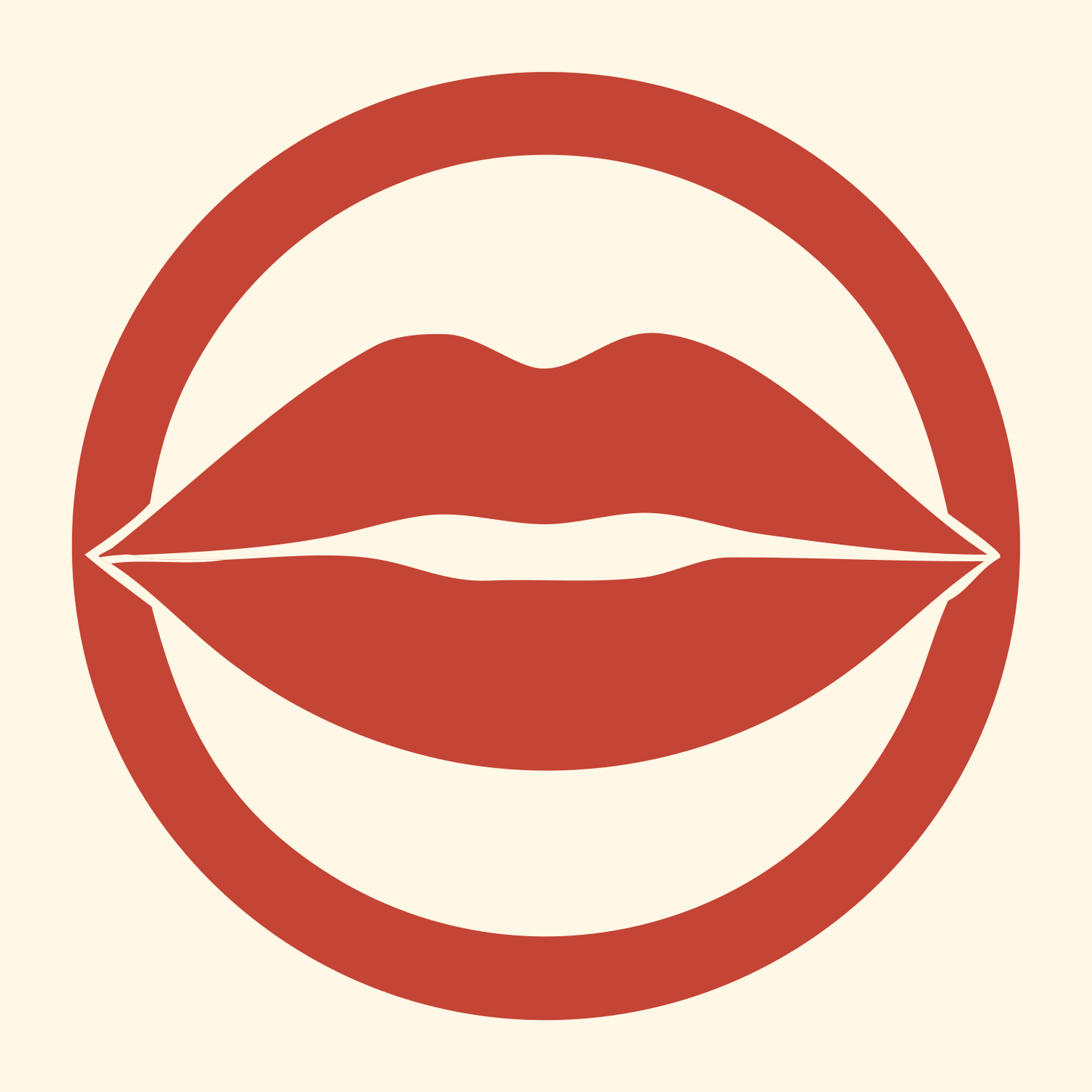 Lips Ring Cutout Logo #fff8e7/#c44536