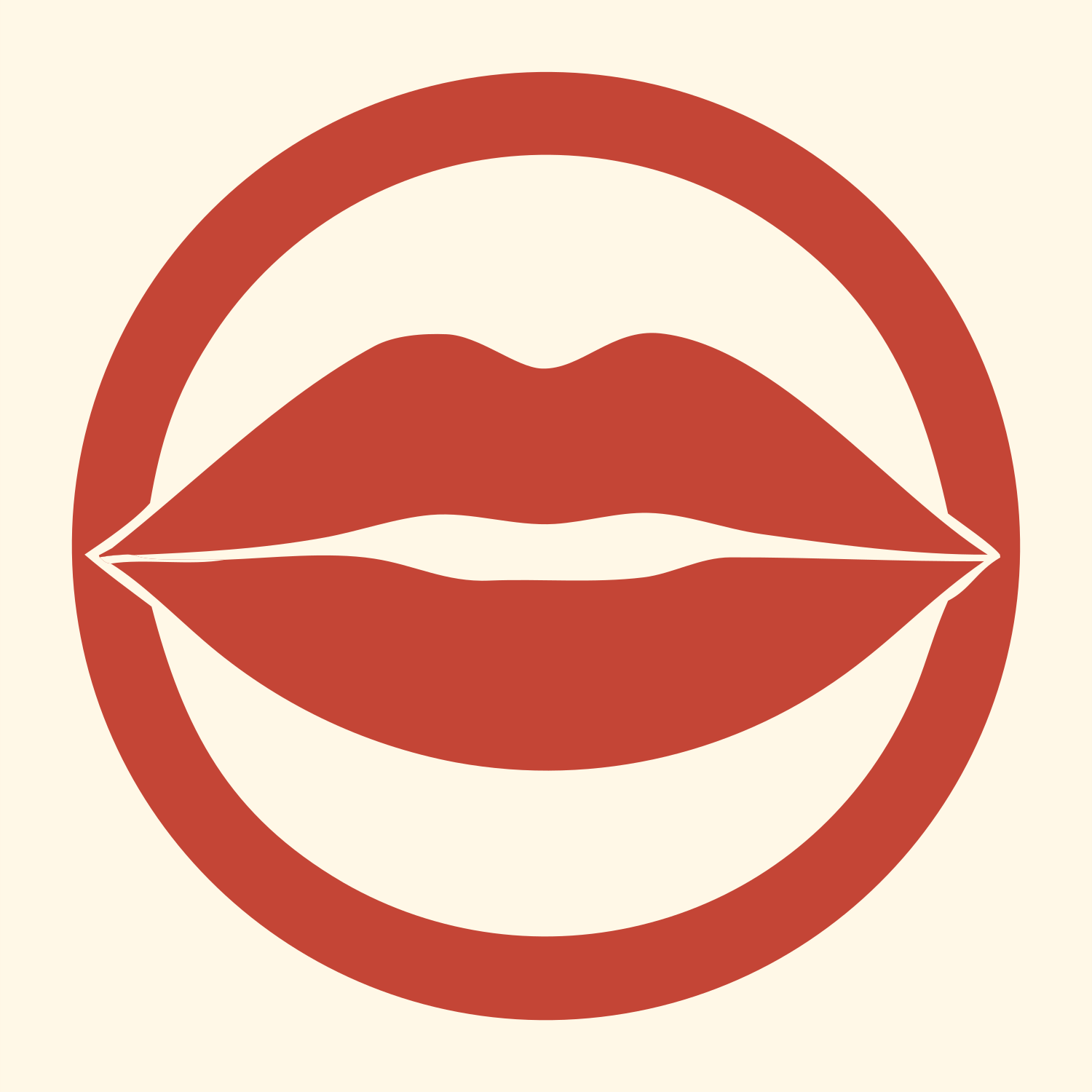Lips Ring Cutout Logo #fff8e7/#c44536