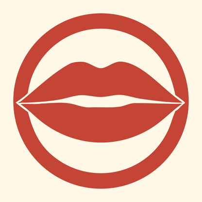 Lips Ring Cutout Logo #fff8e7/#c44536