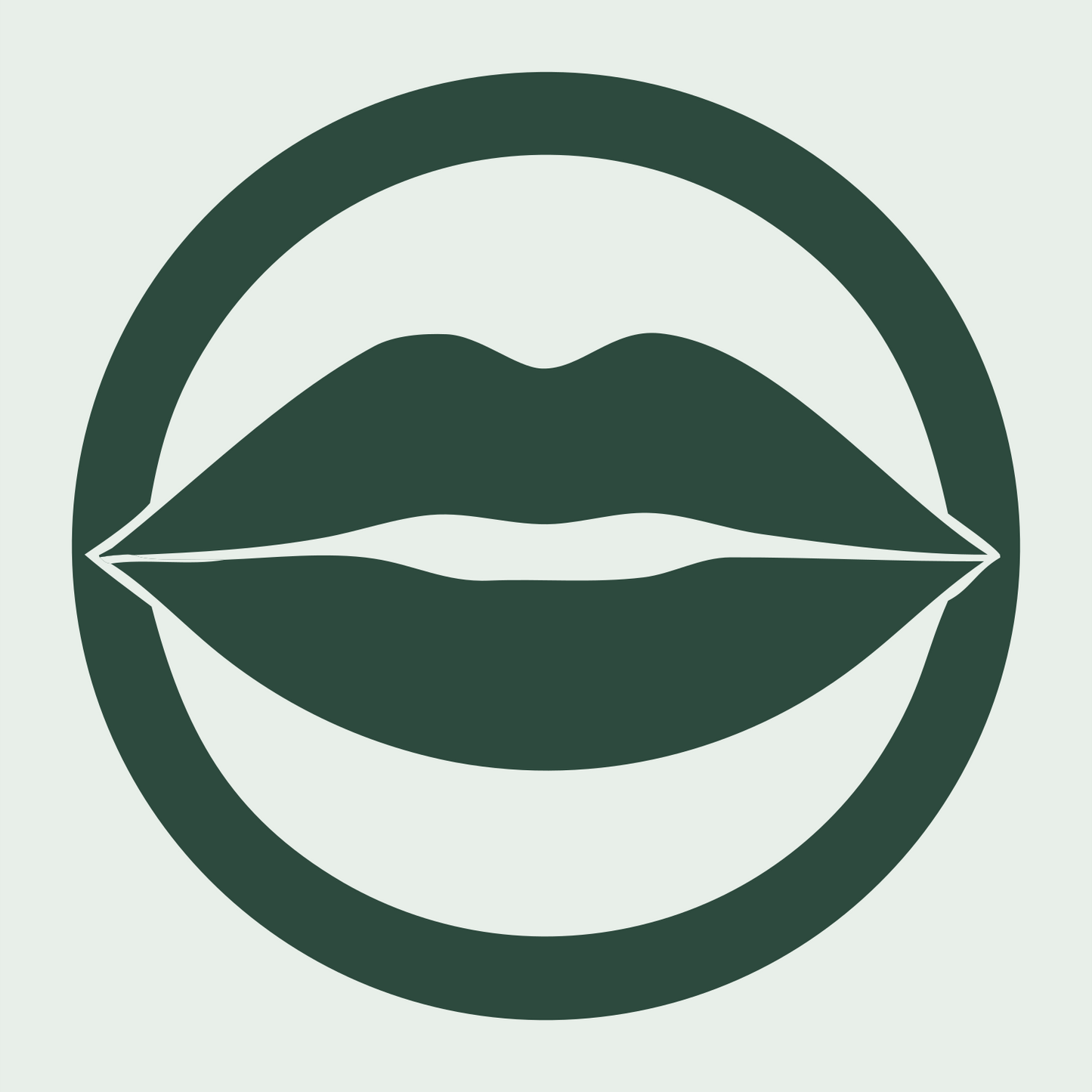 Lips Ring Cutout Logo #e8efe9/#2d4a3e