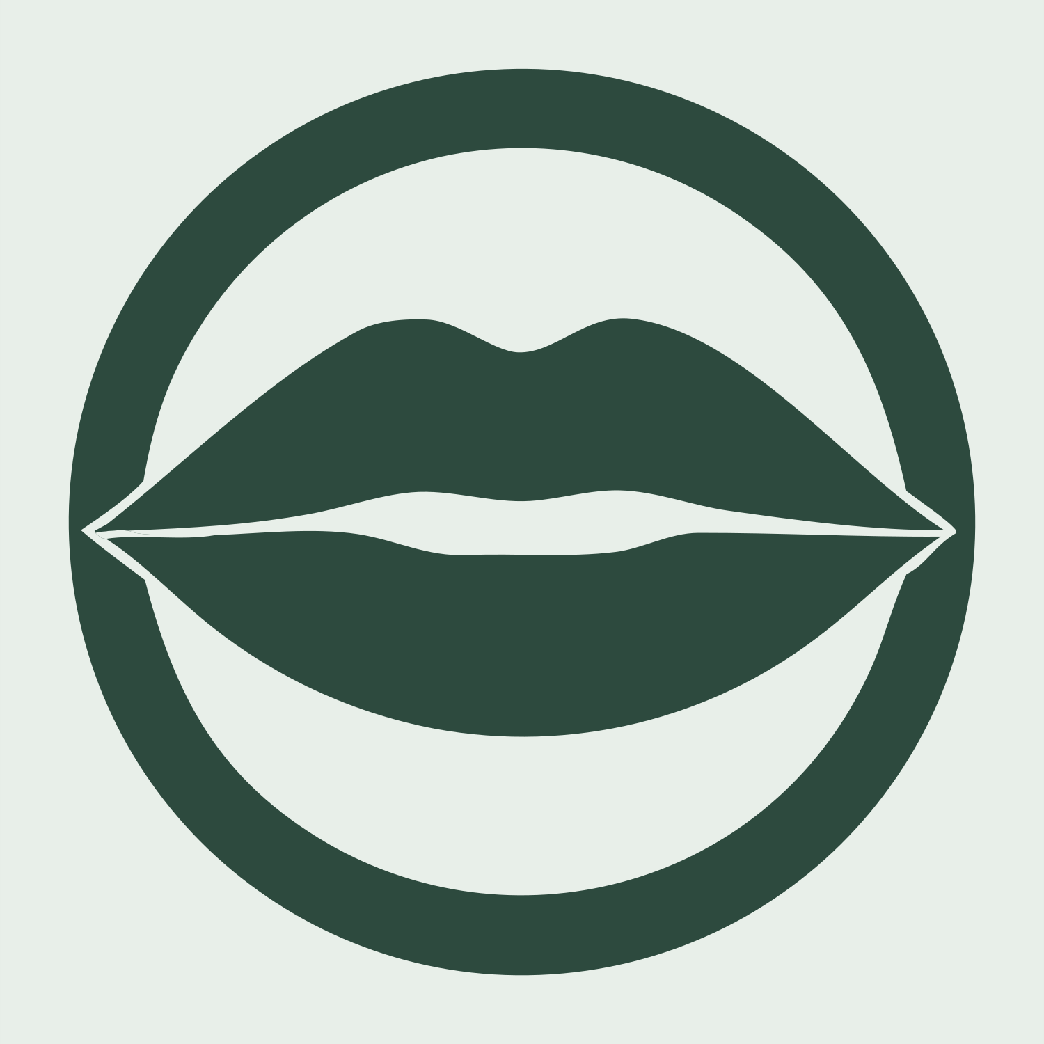 Lips Ring Cutout Logo #e8efe9/#2d4a3e