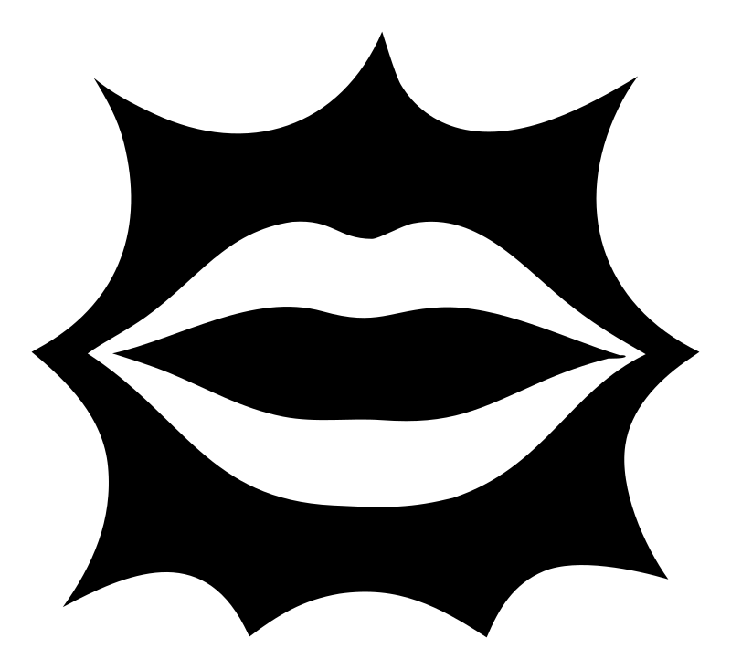 Lips Starburst Negative Space Logo