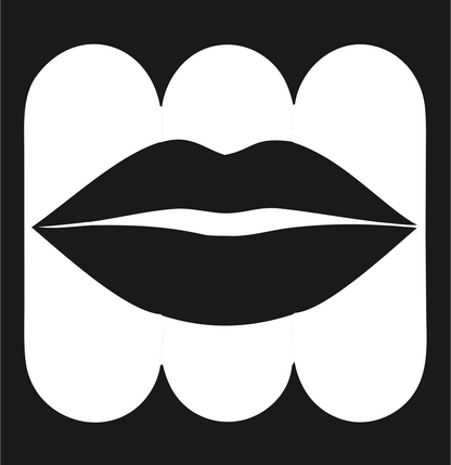 Lips Rounded Square Logo #1a1a1a/#ffffff