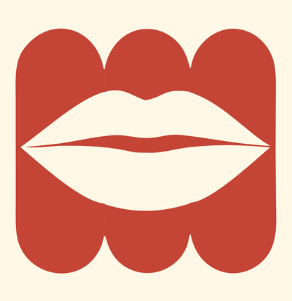 Lips Rounded Square Logo #fff8e7/#c44536