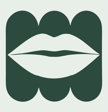 Lips Rounded Square Logo #e8efe9/#2d4a3e