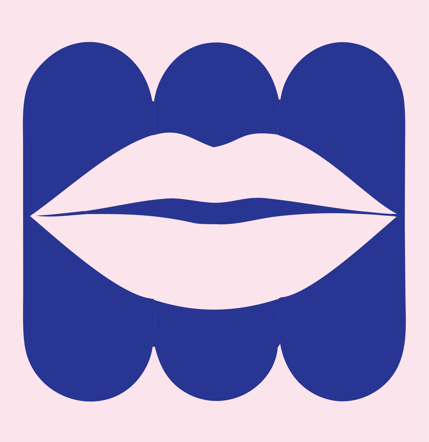 Lips Rounded Square Logo #fce4ec/#283593