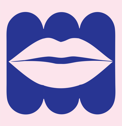 Lips Rounded Square Logo #fce4ec/#283593