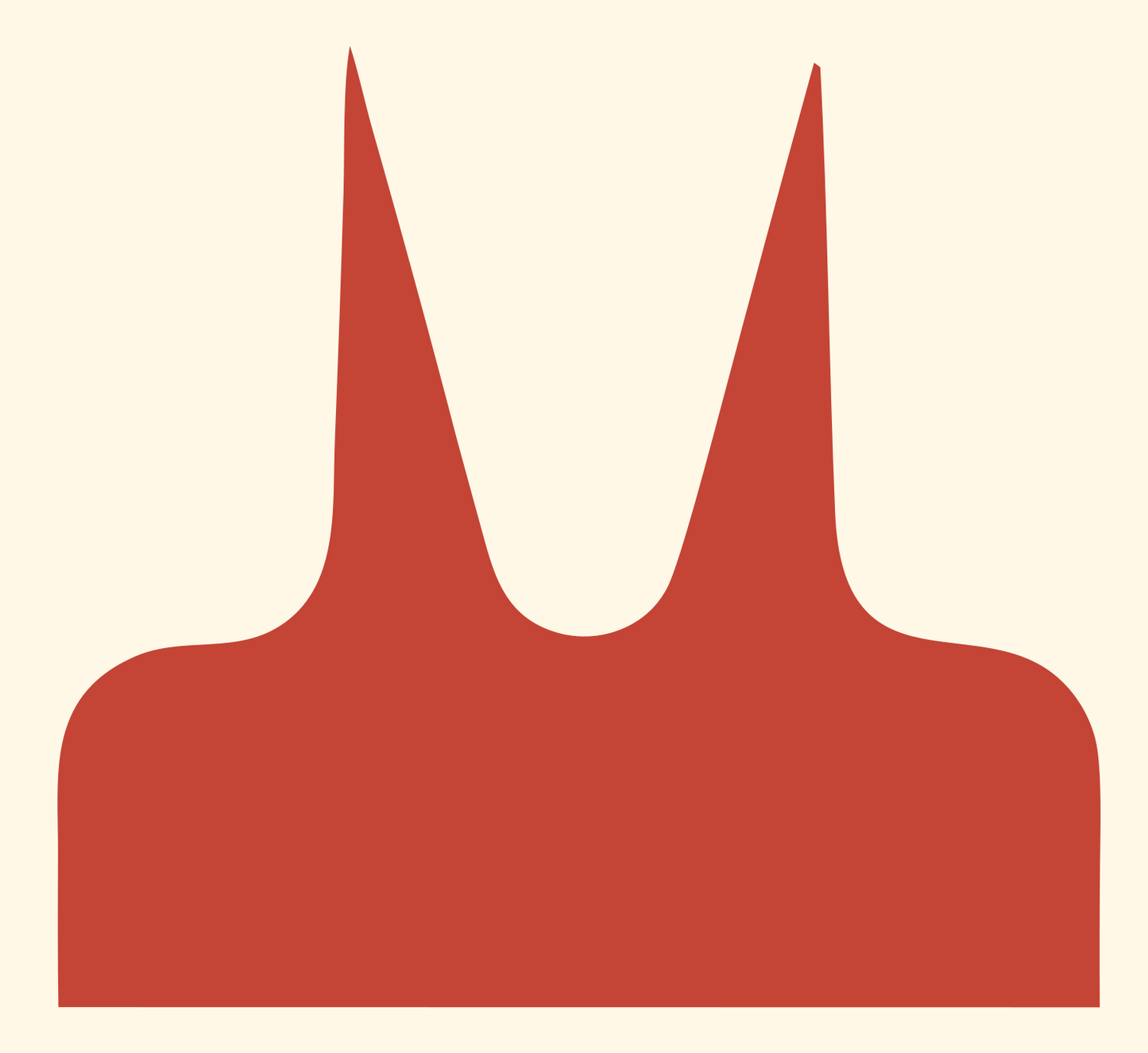 Twin Spike Foot Logo #fff8e7/#c44536