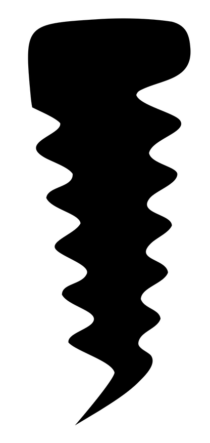 Hand-Drawn Screw Logo #ffffff/#000000