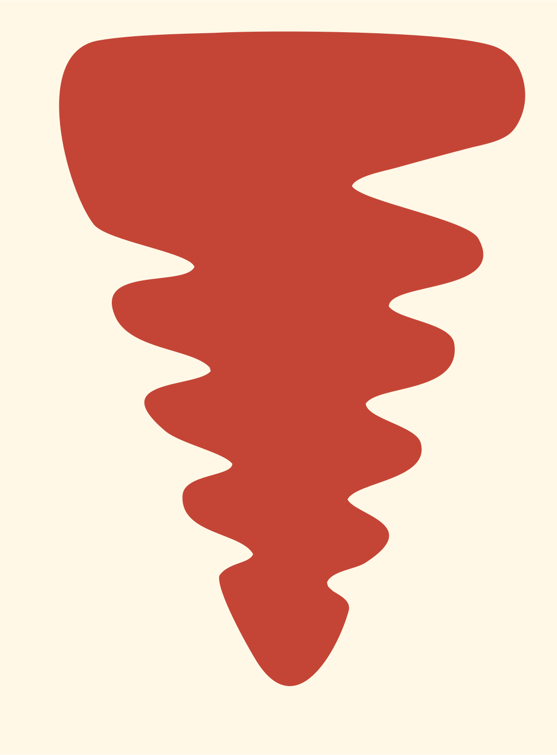 Tornado Swirl Screw Logo #fff8e7/#c44536