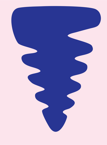 Tornado Swirl Screw Logo #fce4ec/#283593