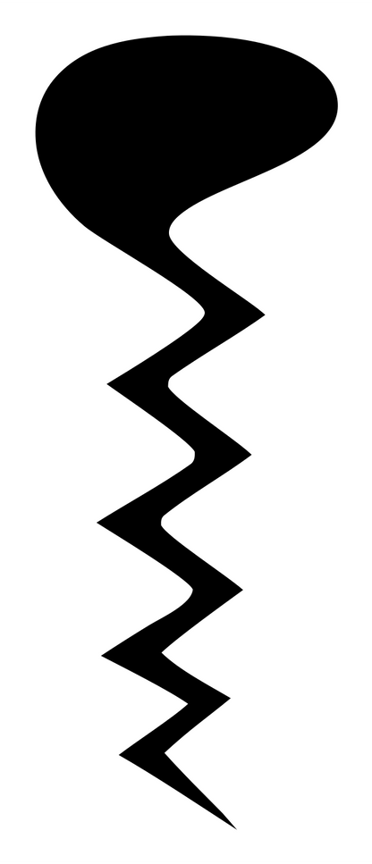 Zigzag Drill Bit Logo #ffffff/#000000