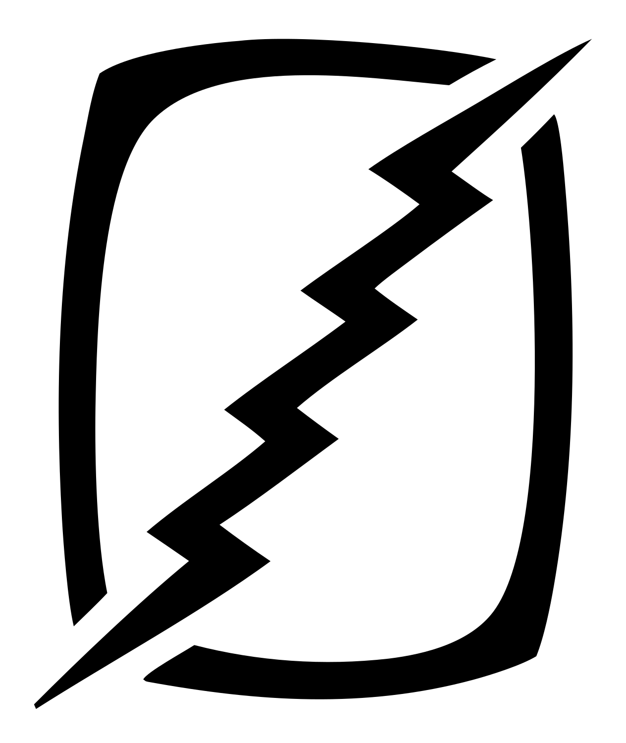 Lightning Bolt Frame Logo #ffffff/#000000