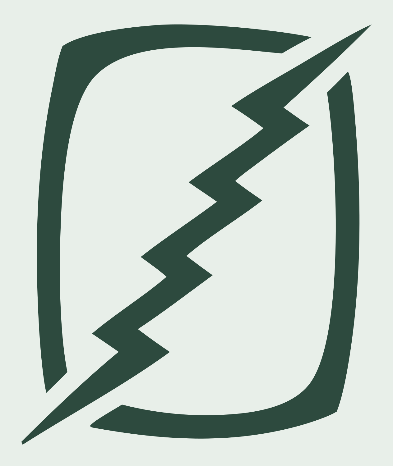 Lightning Bolt Frame Logo #e8efe9/#2d4a3e