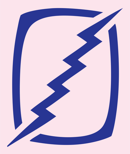 Lightning Bolt Frame Logo #fce4ec/#283593